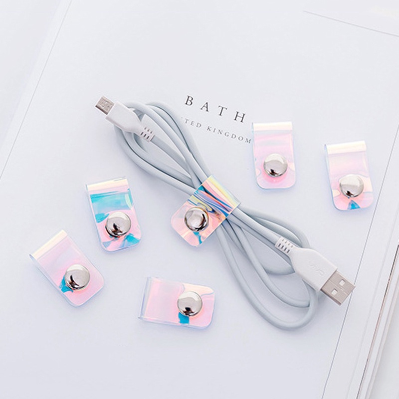 Pelindung Kabel Earphone USB Ponsel Model Laser Transparan Untuk Travel