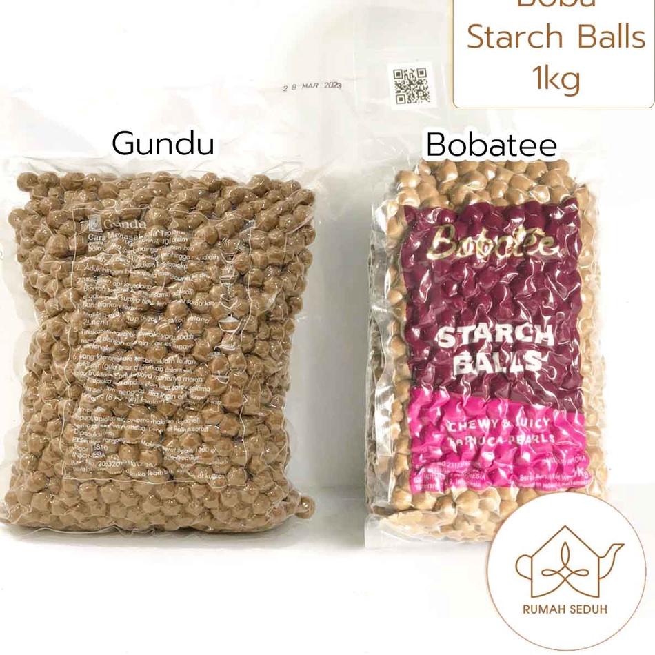 

DISKON BRANDS FESTIVAL 1kg Boba Starch Balls Bubble Tea - Tapioca Black Pearl Mutiara Bobatee Gundu - Bola Tapioka Mutiara Tea Time serbuuu !