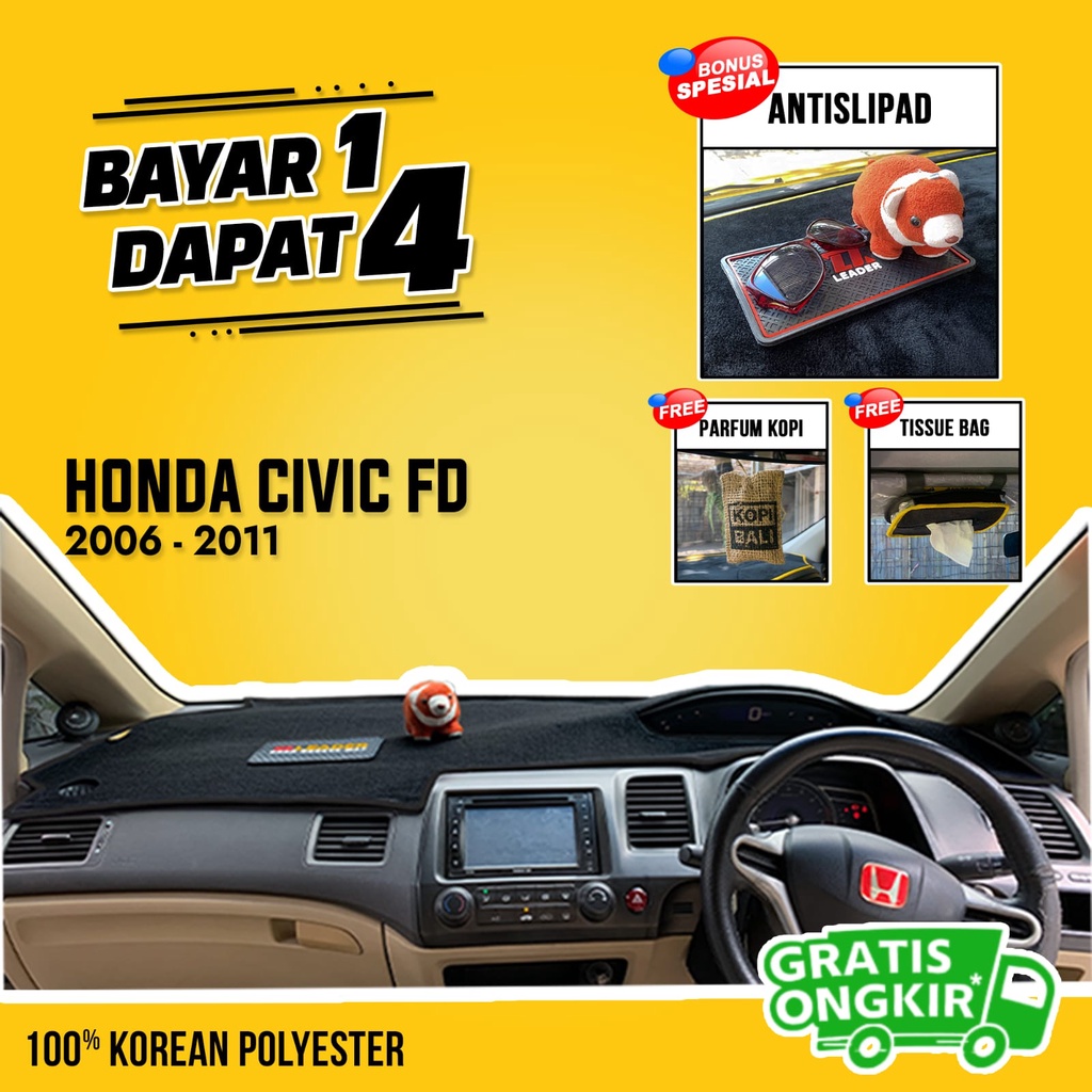 BELI 1 DAPAT 4 | Cover Dashboard Honda Civic FD Pelindung Dasbor - Alas Taplak Dasbor aksesoris inte
