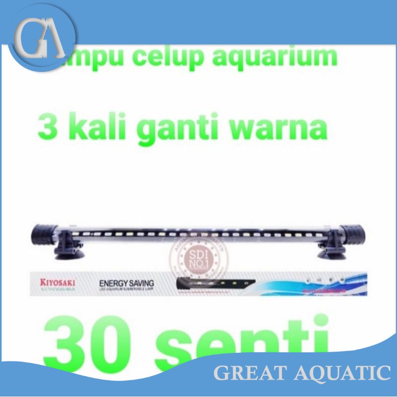 kiyosaki klc 30 cm lampu celup aquarium 3 x mode