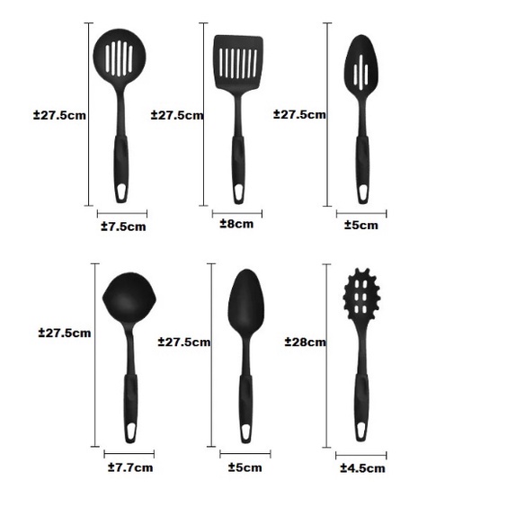 BAJ Spatula Set isi 6psc Utensil Spatula Sutil Set Alat Goreng Paket Alat Masak Lengkap 6in1 Untuk Hadiah Pernikahan PR123