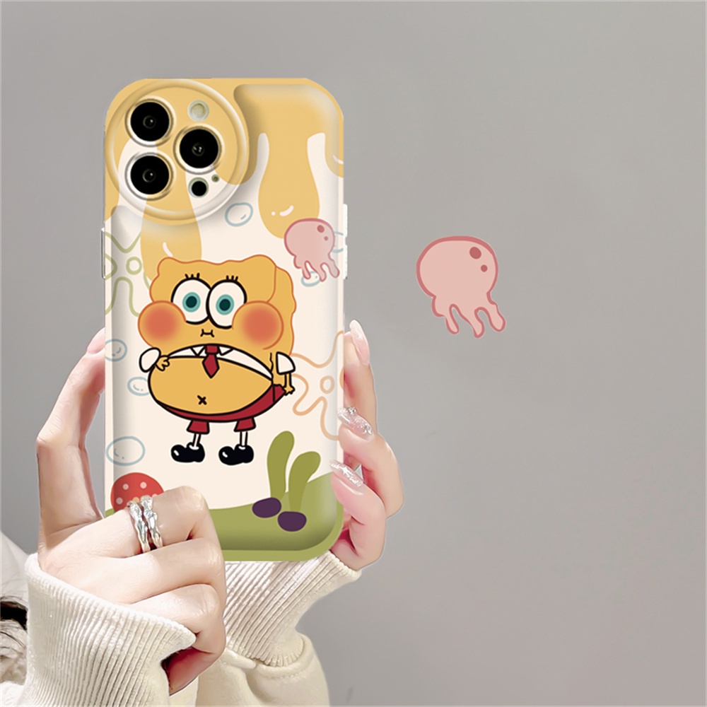 Soft Case Realme 10 C15 C12 C25S C11 C20 realme5 5i 6i C3 8i C21Y C25Y Lucu SpongeBob Dan Patrick Bintang Kreatif TPU Bantal Udara Ponsel Case Cover