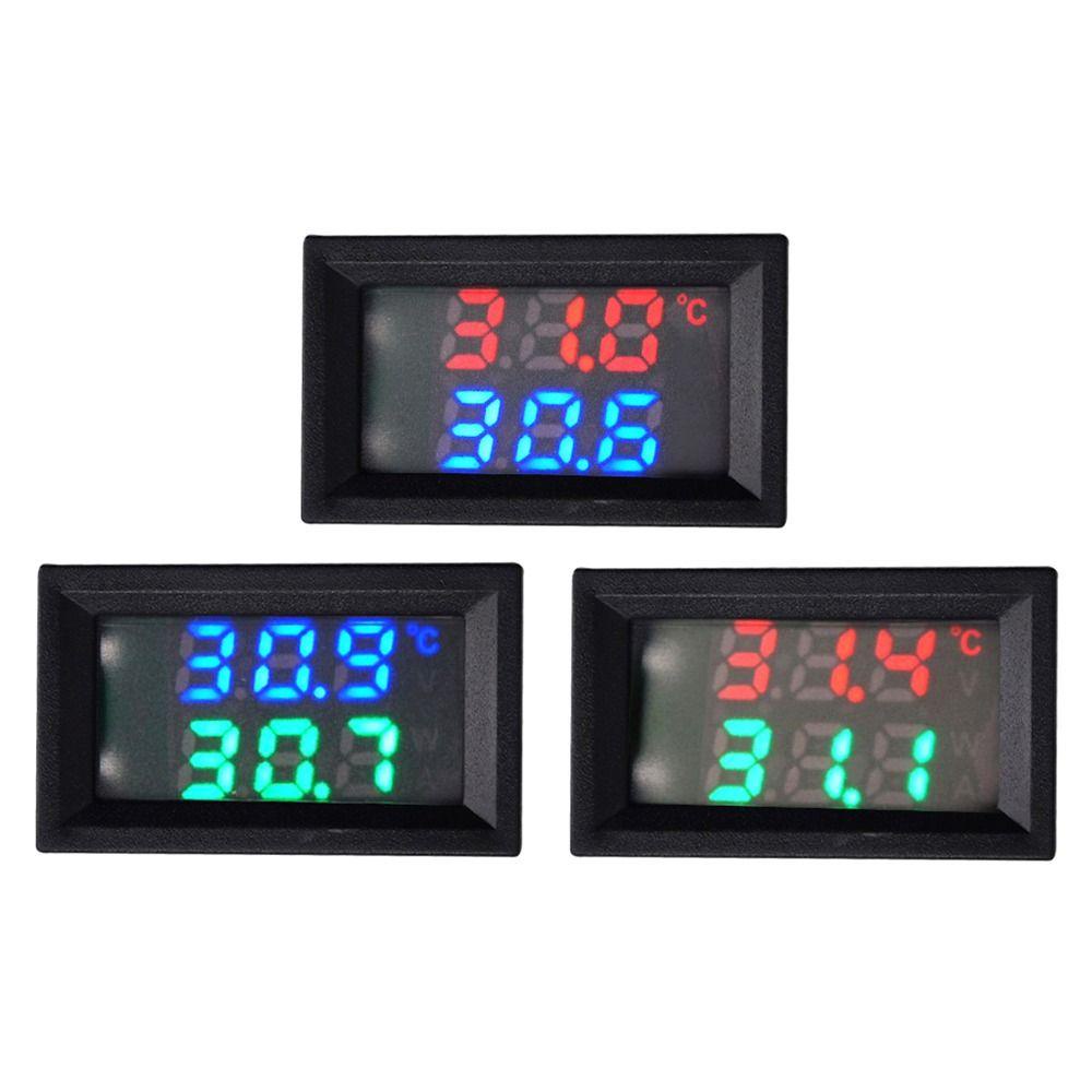 POPULAR Populer Digital DC Single Voltmeter LCD Profesional Dengan NTC 10K 3950sensor Suhu Probe Detector