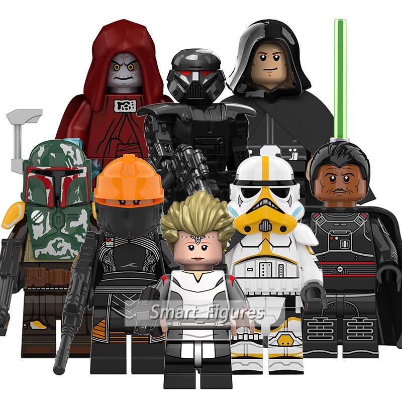 Star Wars Minifigures Set Darth Vader Commander Doom Cody Duri Boba Fett Cara Dune Appo Mini Figure Mainan Hadiah