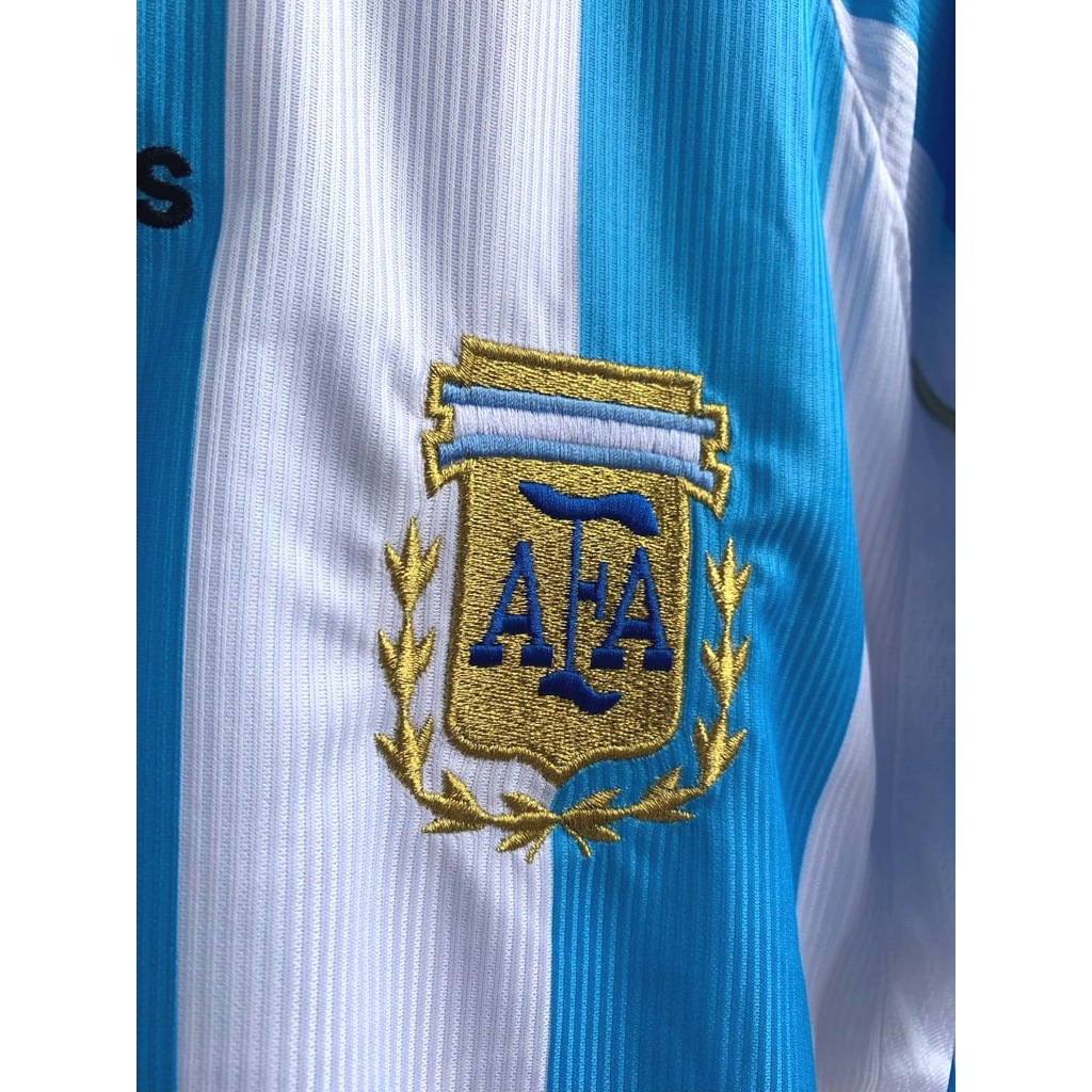 RETRO | Jersey Baju Bola Argentina Home World Cup Piala Dunia 1998 Grade Ori