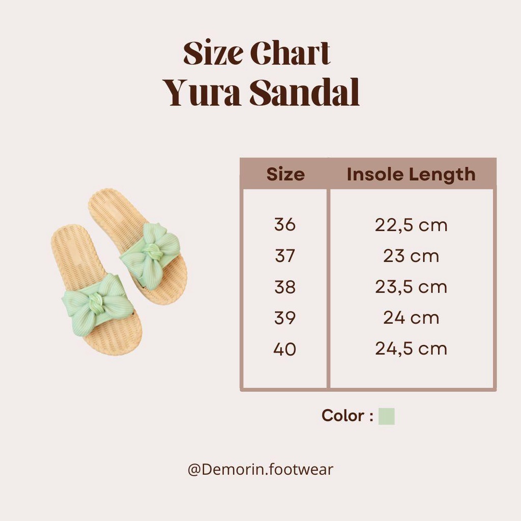 Yura Sandal Selop Pita Wanita Slip On Teplek - Demorin Sendal