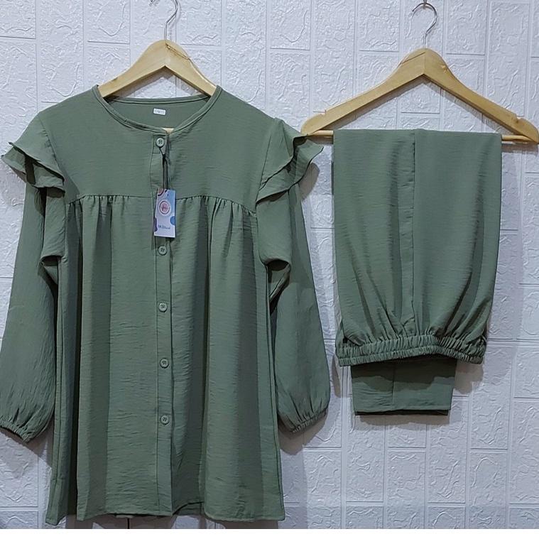 LANGSUNG ATC ONE SET RAYON CRINKLE AIRFLOW SETELAN // SETELAN RAYON CRINKLE AIRFLOW // DRESS RAYON /