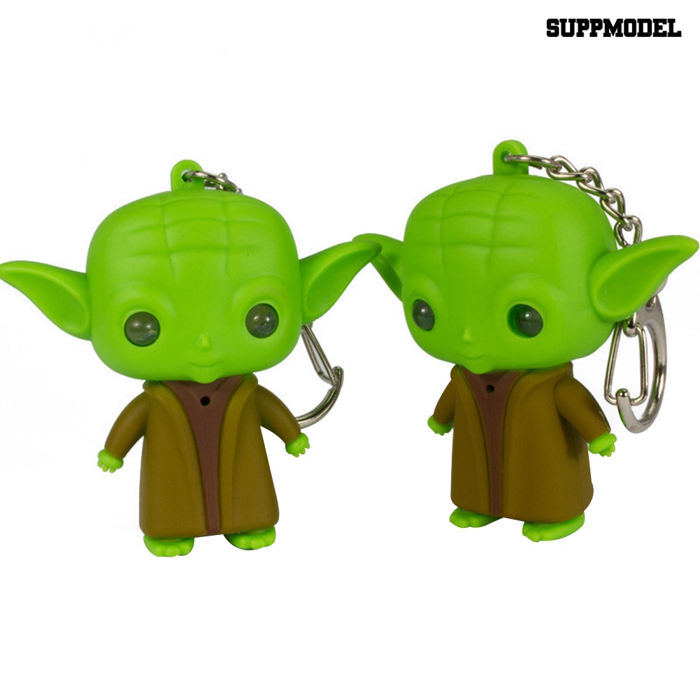 [SM] Boneka Star Wars Yoda Lampu LED D Ring Gantungan Kunci Tempat Kunci Tas Dekorasi Hadiah