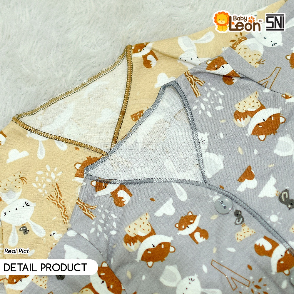 1 Pcs Baju Bayi Lengan Pendek BABY LEON DS-111 Baju Bayi Baru Lahir Baju Tidur Bayi Baju (0-3 Bulan) Atasan Kaos Bayi Pakaian Bayi