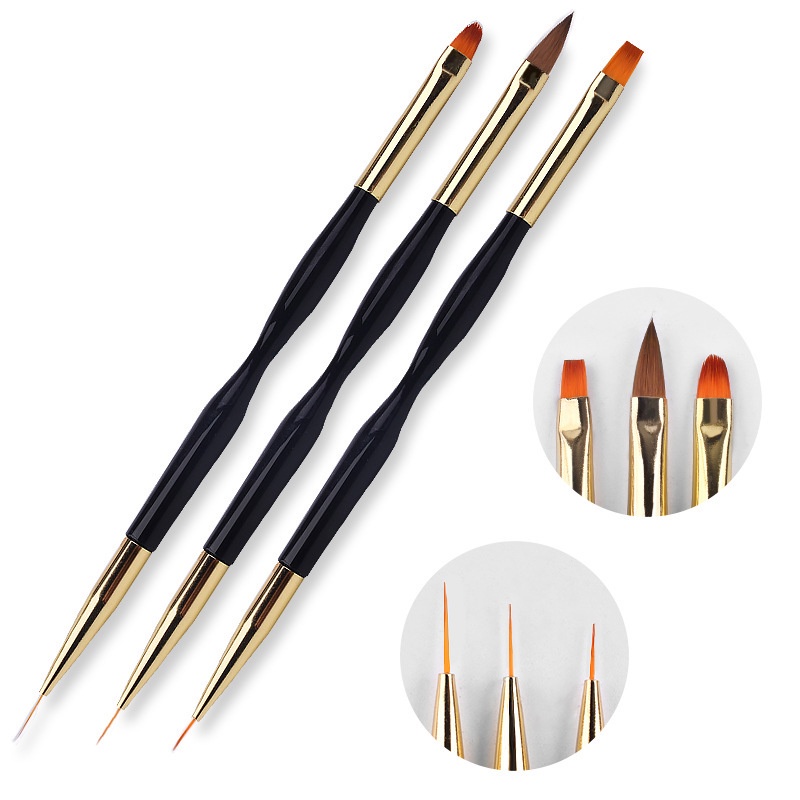 Kuas kutek nail art, Double Head Brush | Kuas Nail Art Penghias Kuku | Kuas Nail Art | Nail Arts Brush Set