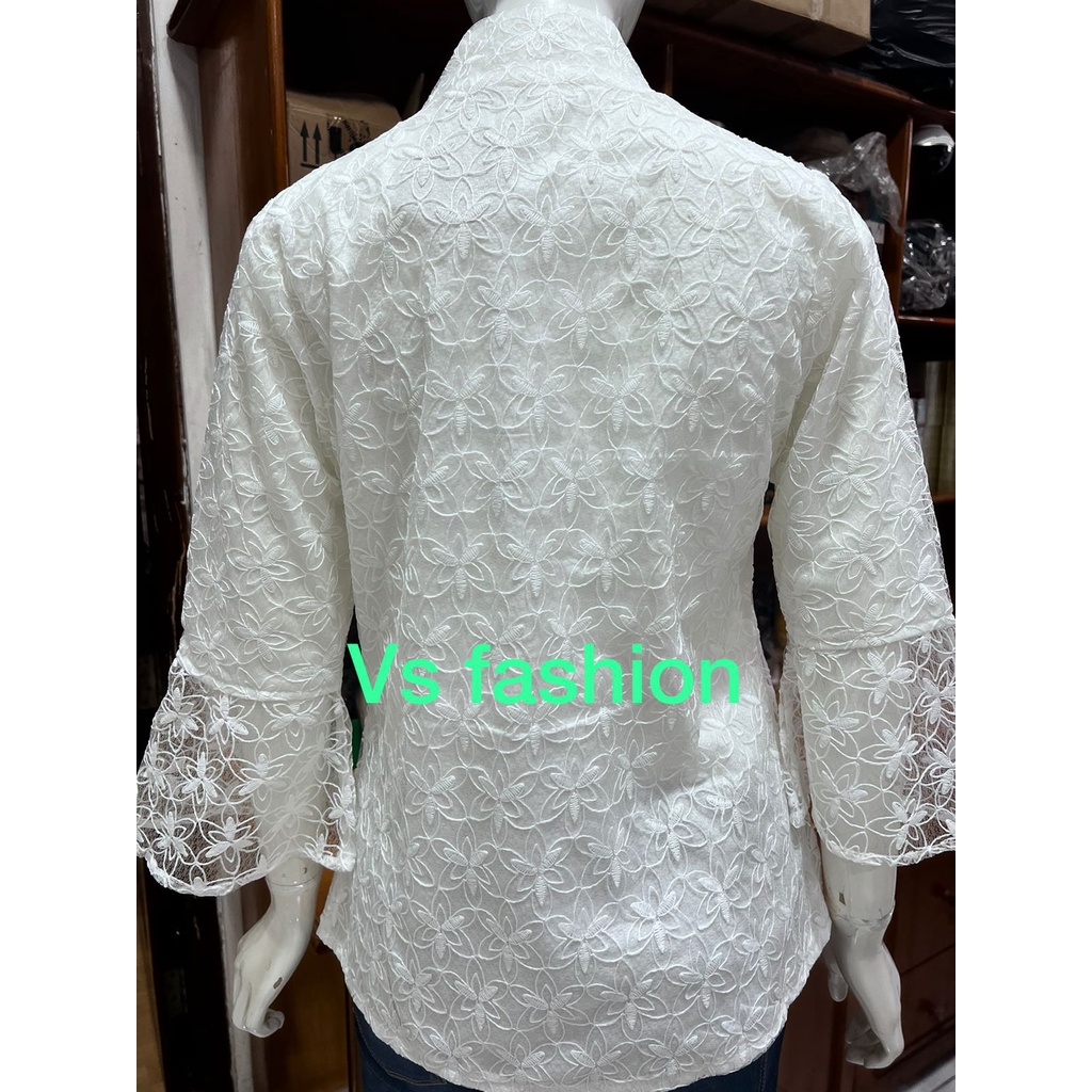 1270 kebaya kartini full brukat alexuez premium bros putih tulang/kebaya encim brukat