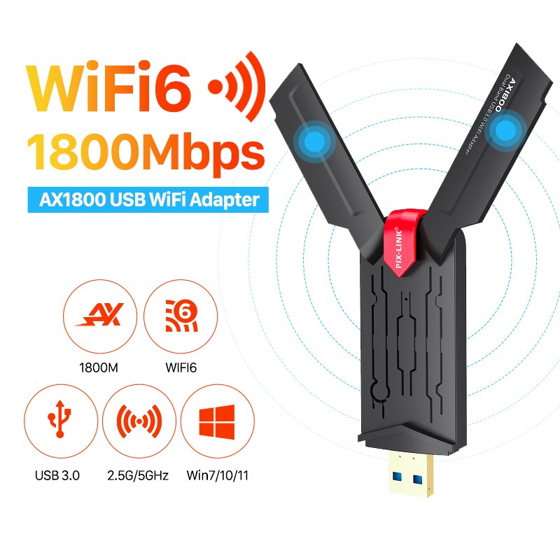 USB Wifi Dual Band Wireless 2.4Ghz 5Ghz 600Mbps Wifi Adapter