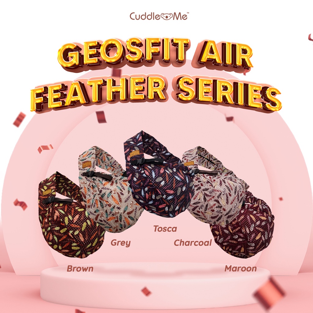 CuddleMe Gendongan Bayi Geos Fit Air Gendongan Ringsling Instant M-shape