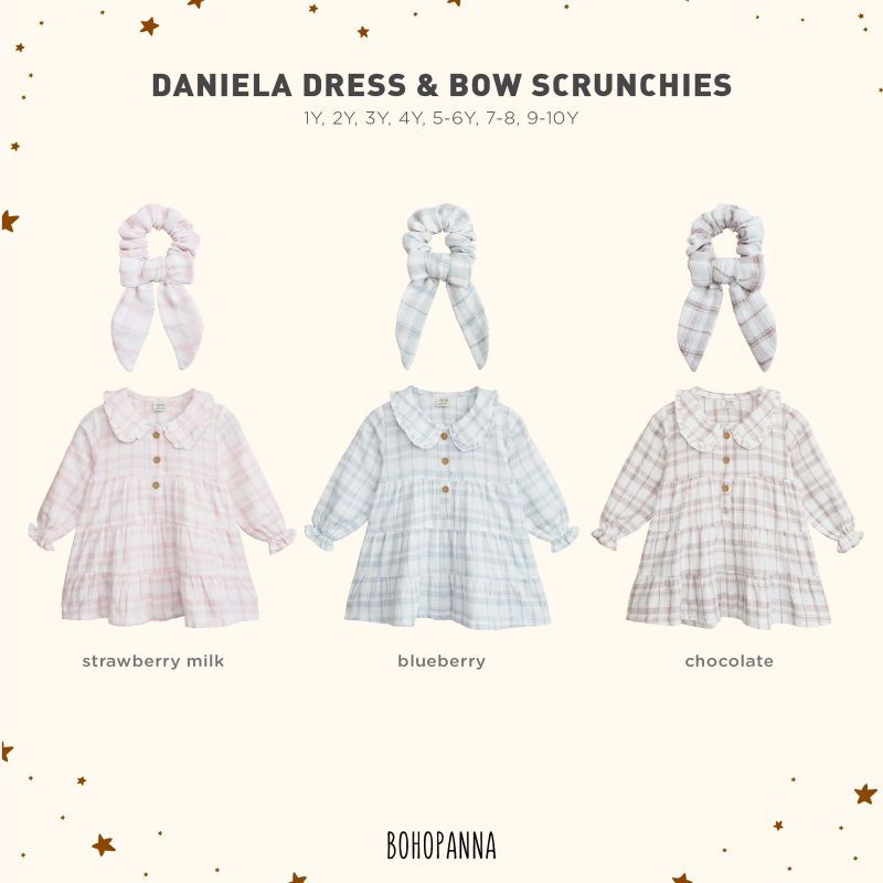 Daniela Dress + Bow Scrunchies B37 SDA