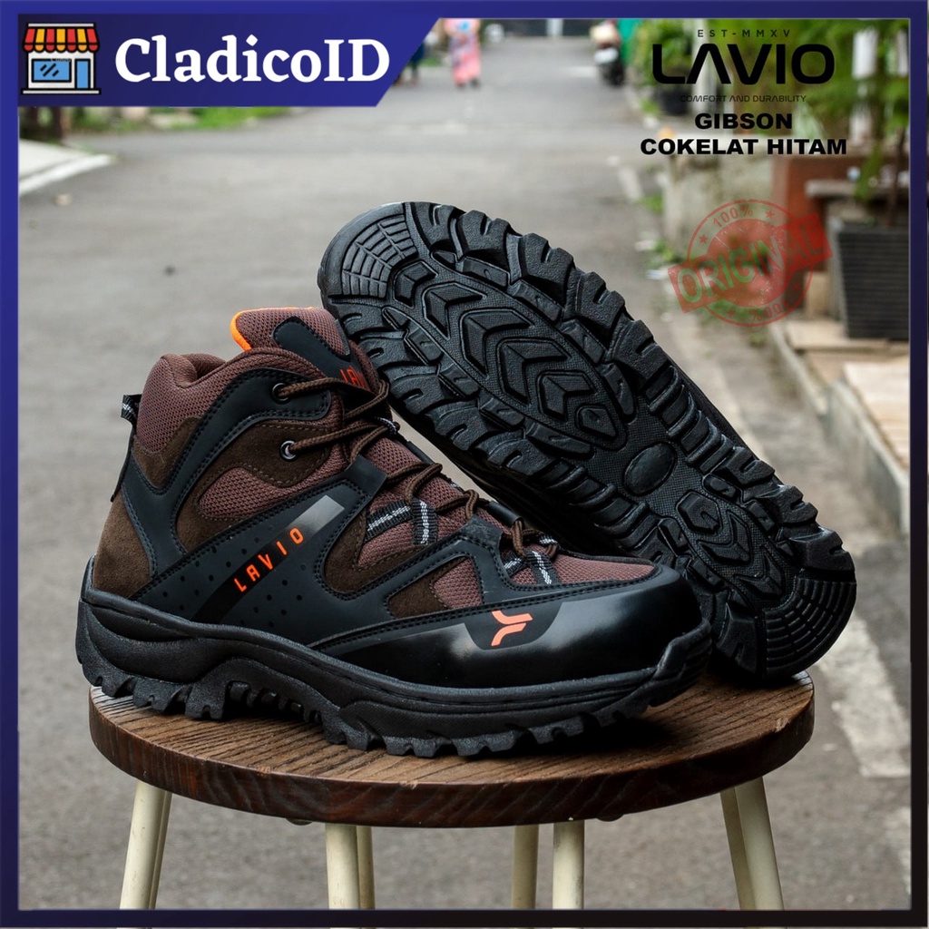 LAVIO Gibson Sepatu Safety Sport Pria Boot Ujung Besi High Quality Premium Kerja Lapangan Proyek Outdoor Touring