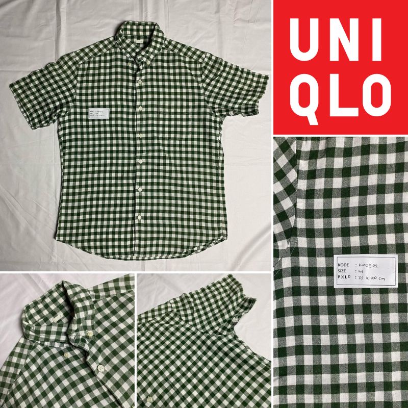 Thrift Kemeja Basic Uniqlo Original Pria Wanita Size M Bahan Katun Cotton Secondbrand Bekas Thriftting