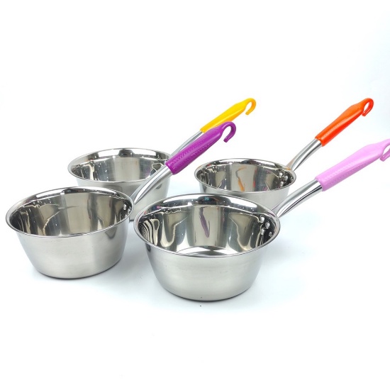 Panci Susu Milk Pot Mpasi Sup Rebus Mie Soup Pot Gayung Air Stainless Steel 18cm / 16cm / Stainless Steel Tebal Gagang Warna Mie Instant Masak Rebus Air Murah Milkpot Stenlis