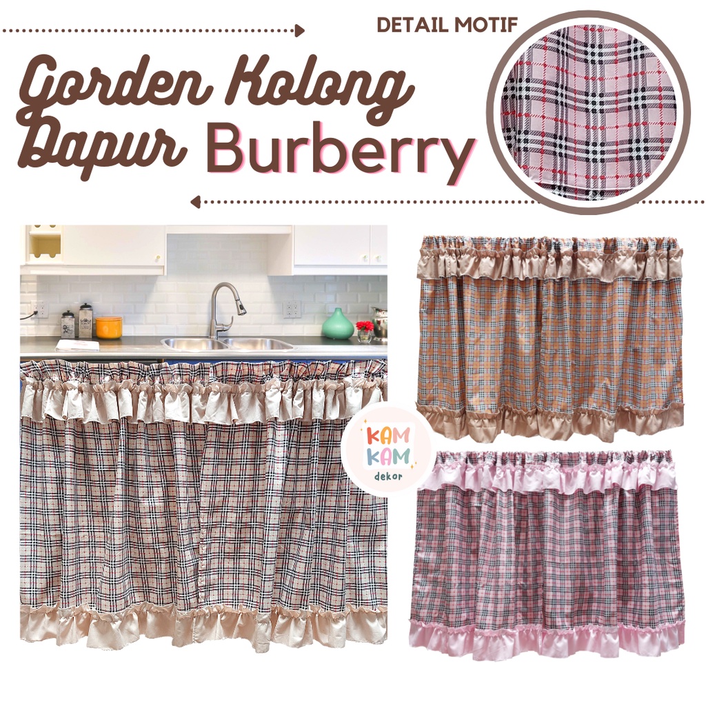 Gorden Kolong Dapur Motif Kotak BURBERRY Murah Tirai Kolong Dapur Motif Kotak Vintage