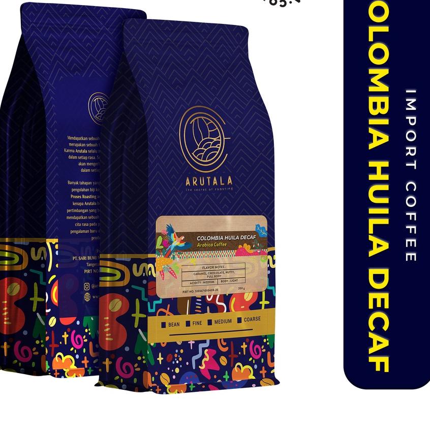 

♢ ARUTALA Kopi Colombia Decaf Arabika 200 gram ♡