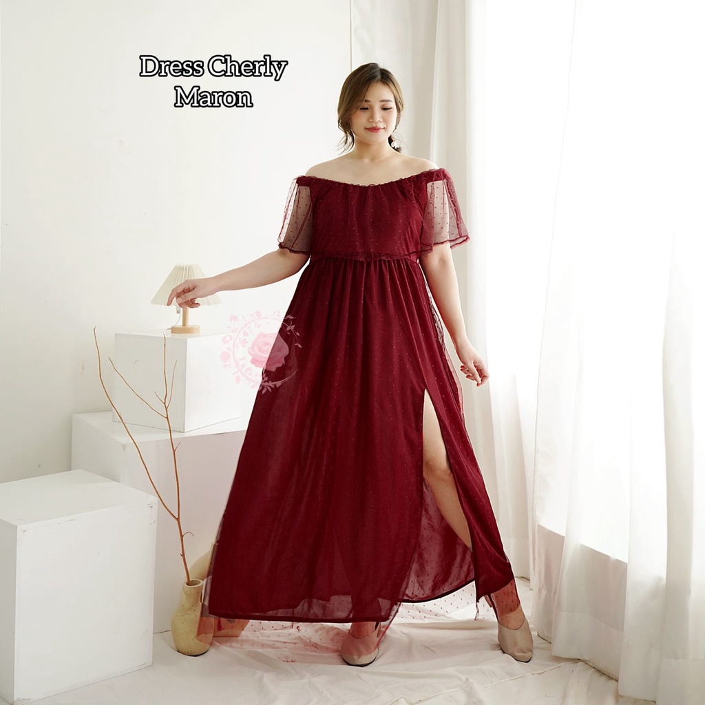 DRESS CHERLY XL 2XL 3XL FASHION WANITA / PAKAIAN GAUN PESTA TERLARIS