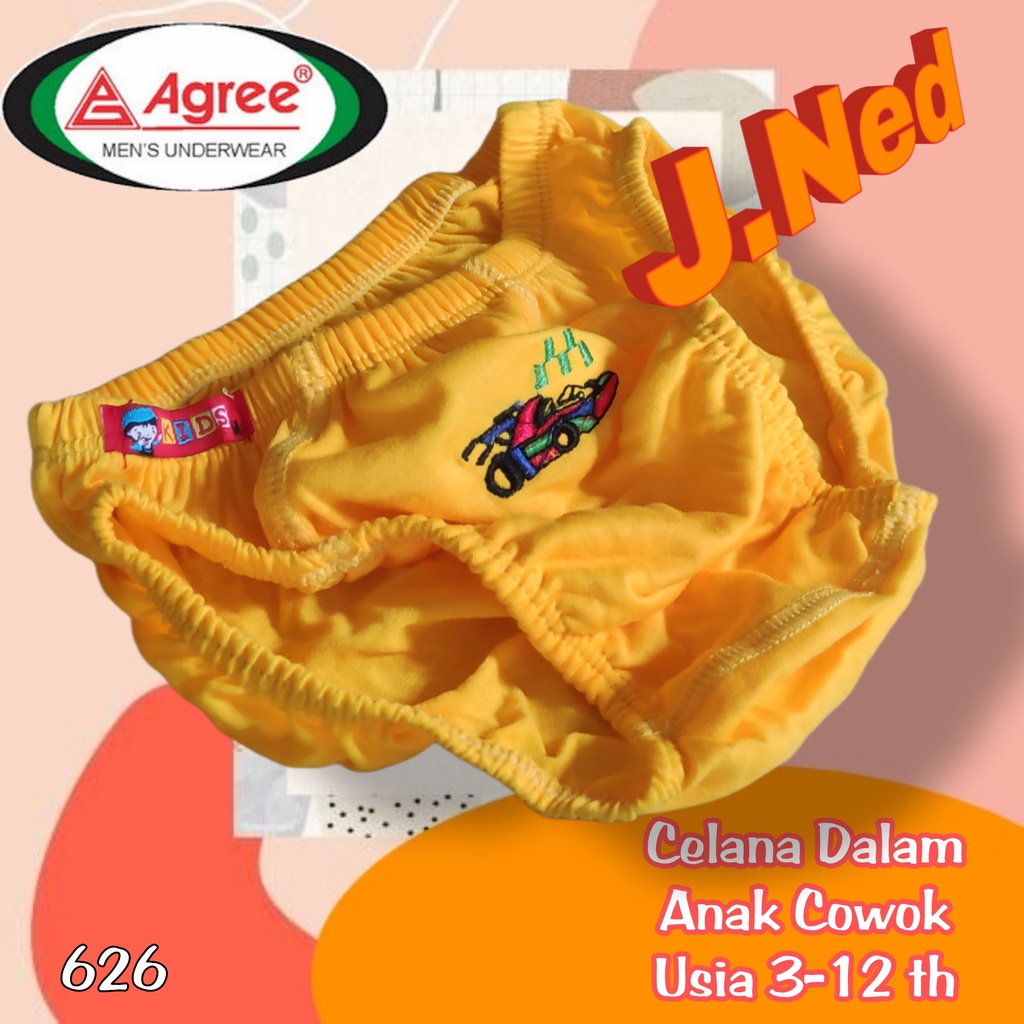 J626T - (3pcs) Celana Dalam Anak Pria Agree Kids  size M, L, XL Usia 3 - 11 Th