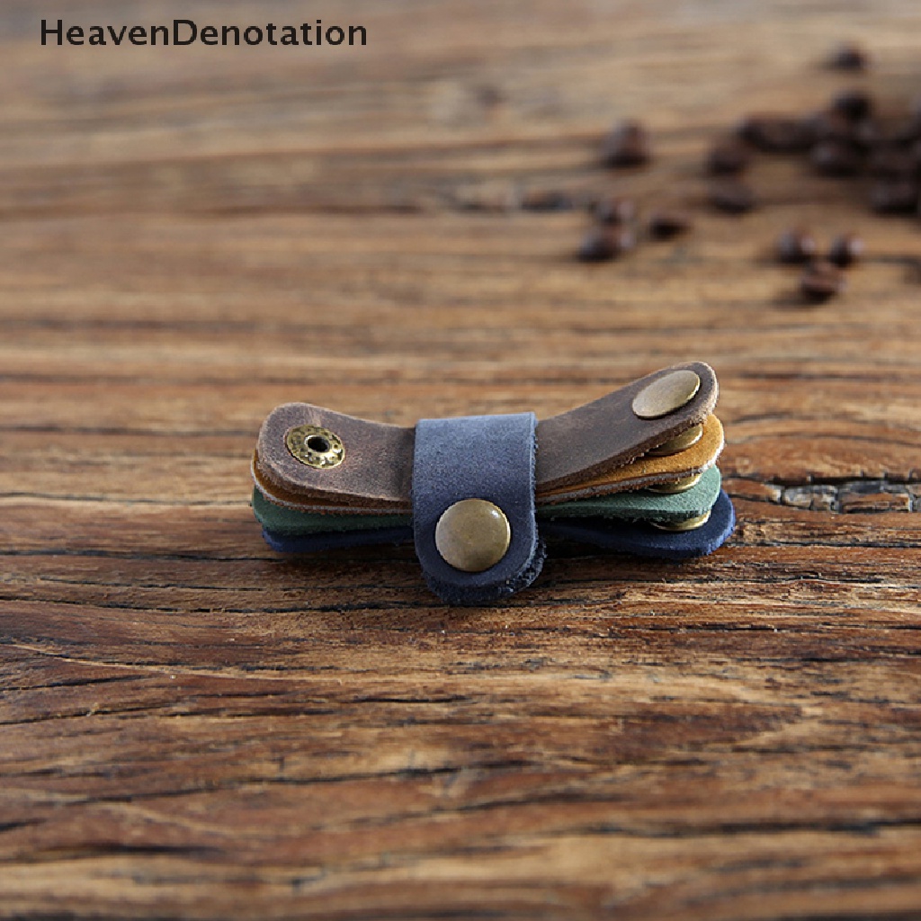 [HeavenDenotation] Pelindung Charger Kulit Desktop Penyimpanan Klip Holder USB Multi-Fungsi Mini Portable Zipper Earphone Cord Winder Untuk Melindungi Earphone Cord Organizer Kawat H