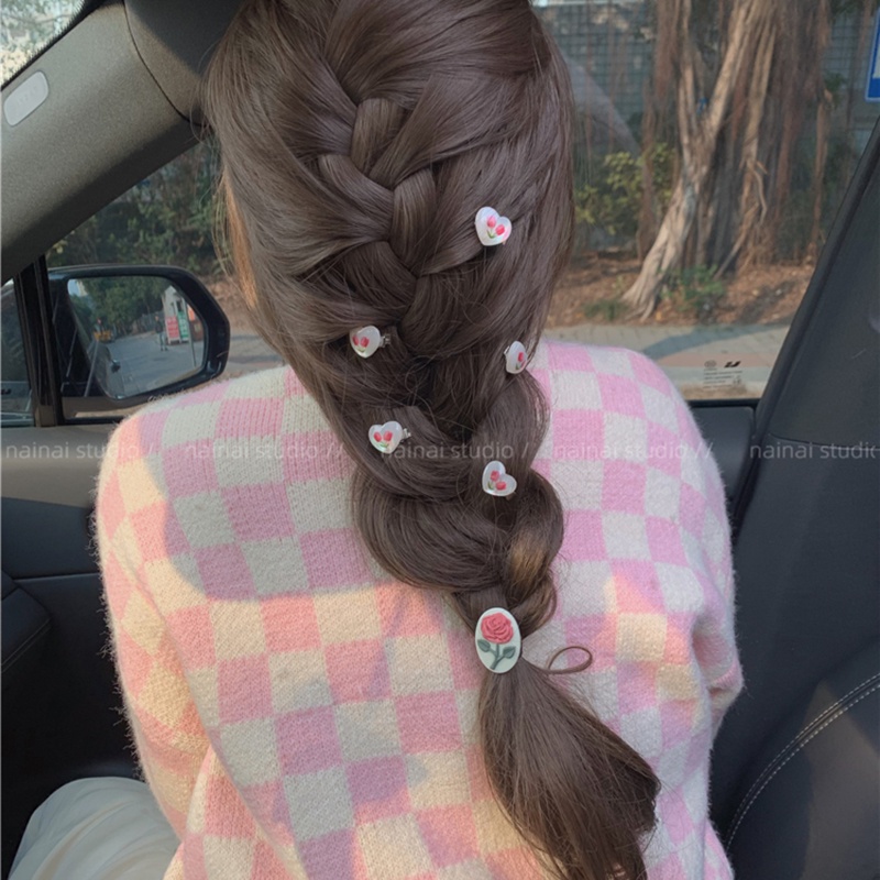 1pcs Jepit Rambut Tulip Pink Gadis Manis Bunga Mawar Jepit Rambut Aksesori Rambut