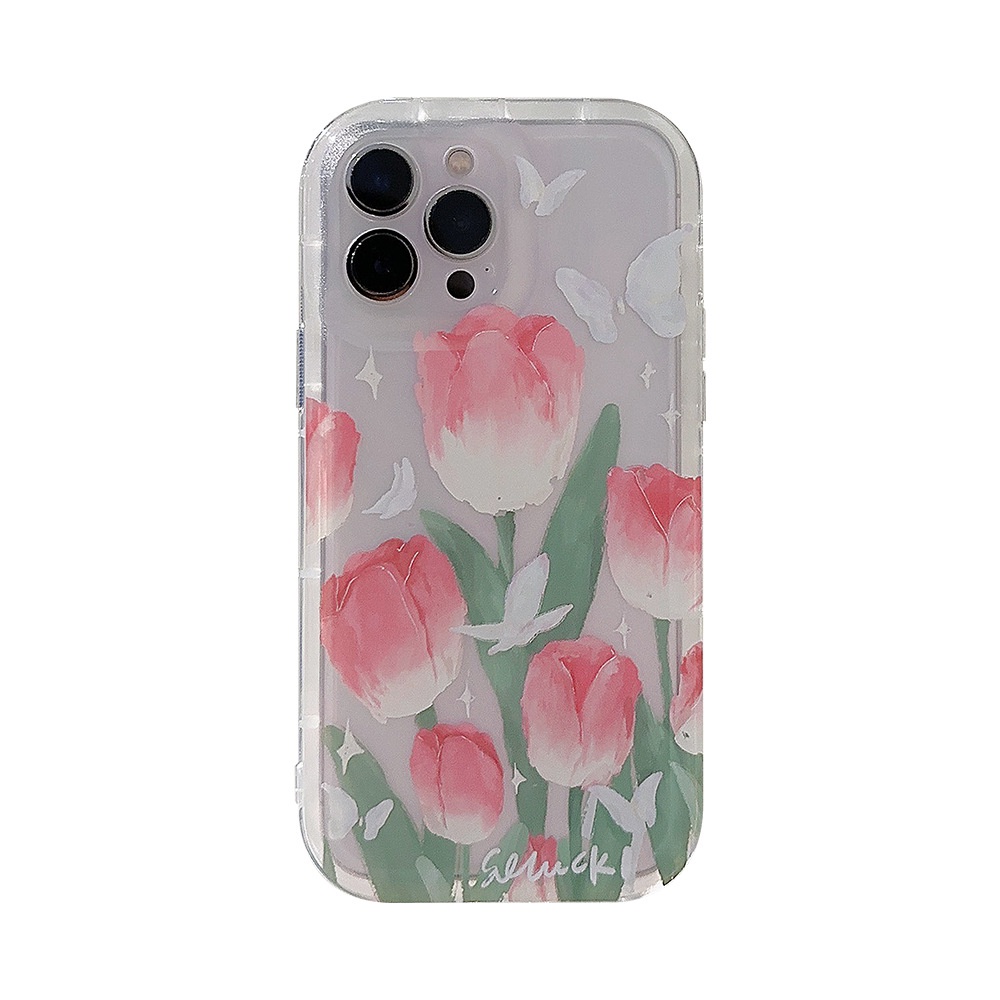 Casing Hp Bening Tulip Spring Baru Untuk Ip11/11promax/12,12 Promax/13 Proamx /14Plus /14 Promax