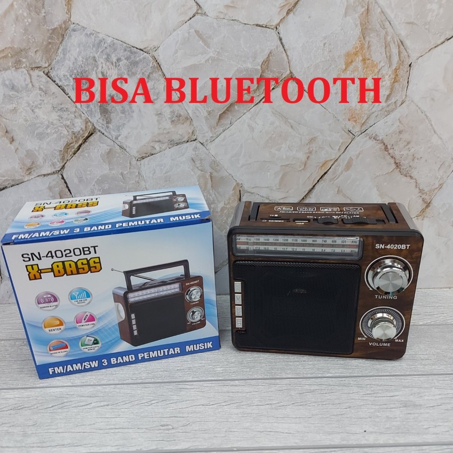 Radio SONIA-4020BT Jadul Fm Am Sw Bluetooth USB Micro Sd Player Ada Senter Bisa Cas SONIA 4020BT