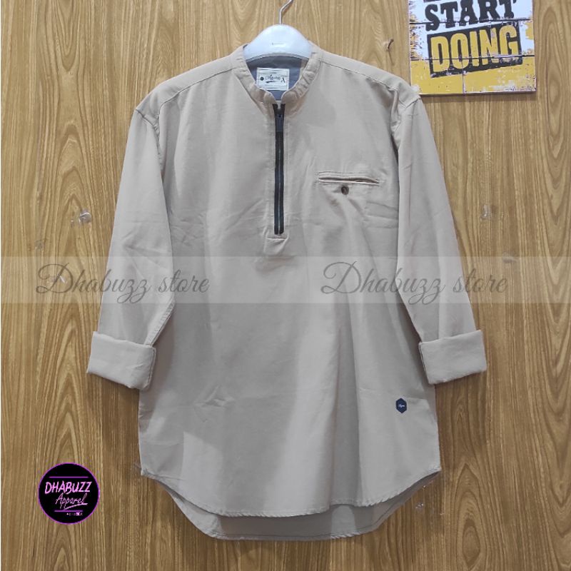 BAJU KEMEJA KOKO KEMKO PRIA LENGAN PANJANG ZYPER RESLETING FASHION TERBARU ORIGINAL AGERA 2023