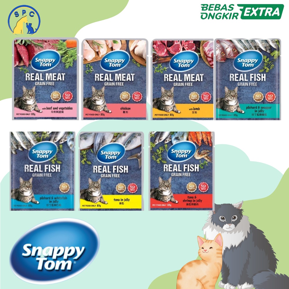 SNAPPY TOM Pouch 85 Gram Makanan Basah Kucing Wet Food Cat Food