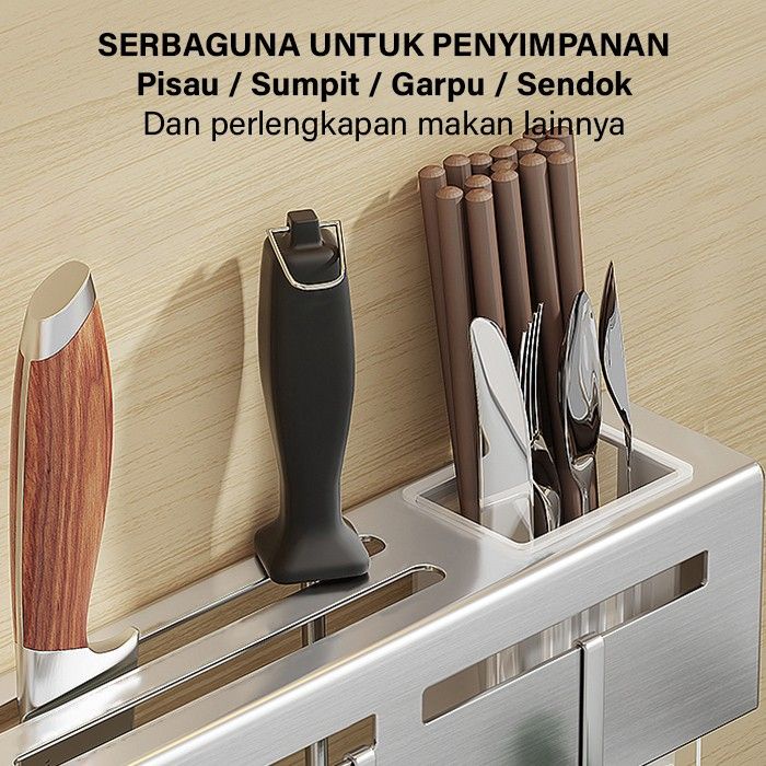 SHENAR (COD) Rak Dinding Dapur Rack Bumbu Gantung Aluminium Anti Karat - SHENAR88