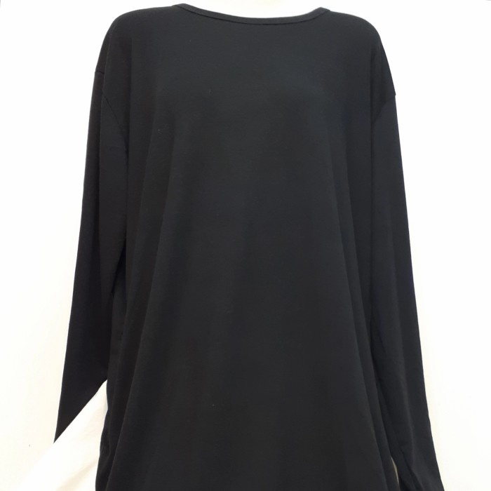 Khimar Syari Kaos tunik jumbo polos,(#199) model saku samping. - Black, All Size R9O6