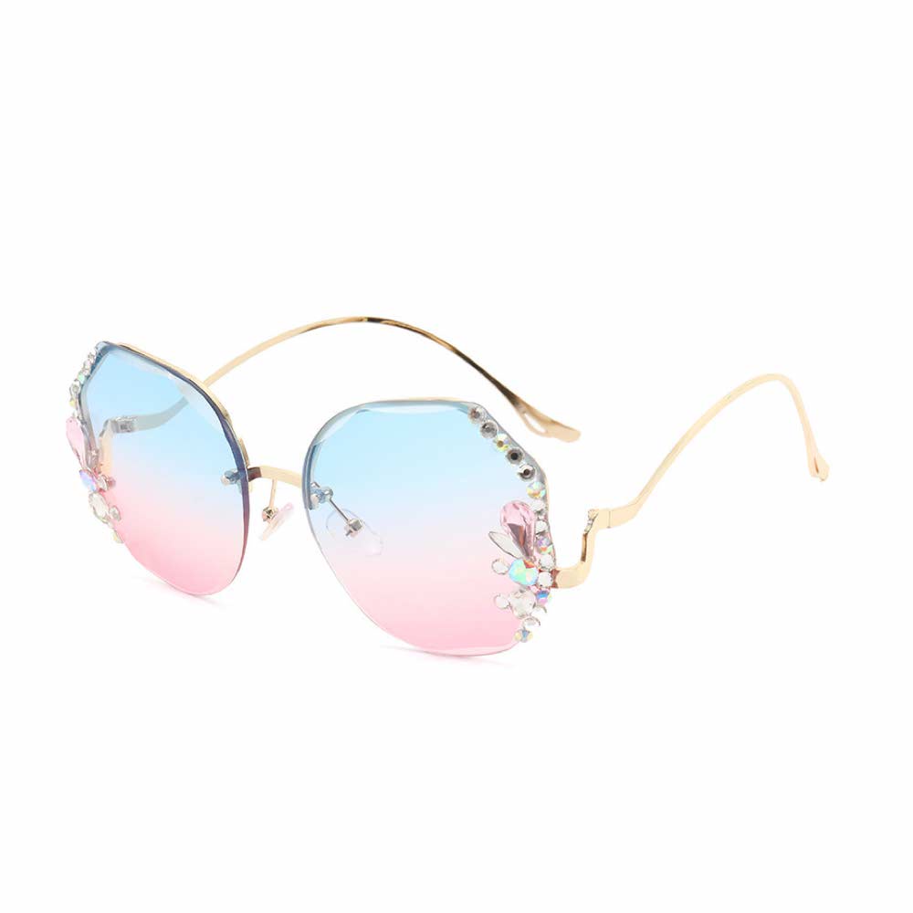 Kacamata UV400 [ Blue Pink ] Anti Radiasi - Sunglasses Wanita Korea - HM8160