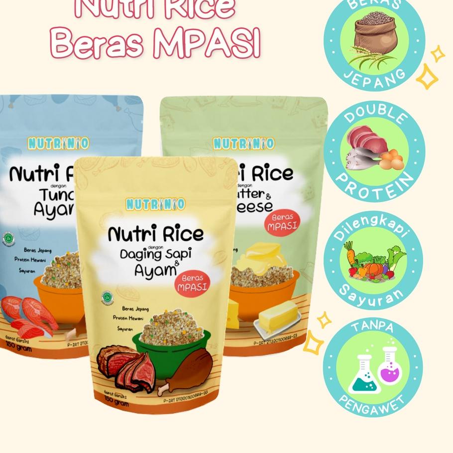 

✺ Nutrinio Nutri Rice 150 g | Beras MPASI Double Protein Tanpa Pengawet ⅎ