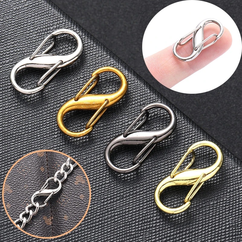 Fashion Mini Metal Snap Clip Ring Clasp Hook Untuk Tas Bahu Rantai Paduan Premium Berbentuk S Gesper Ganda Tahan Lama Gesper Rantai Yang Dapat Dilepas Dapat Disesuaikan S Type Metal Buckle