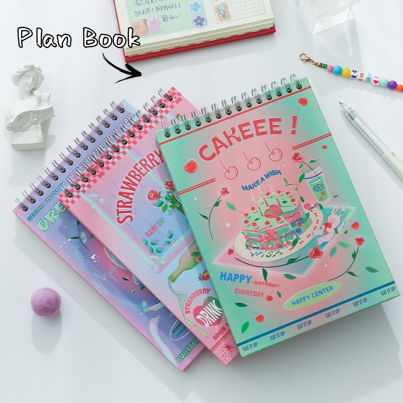 120halaman Lucu Daily Plan Notebook Weekly Agenda Planner Spiral Notepad Untuk Murid Diary Handbook Stationery Perlengkapan Kantor