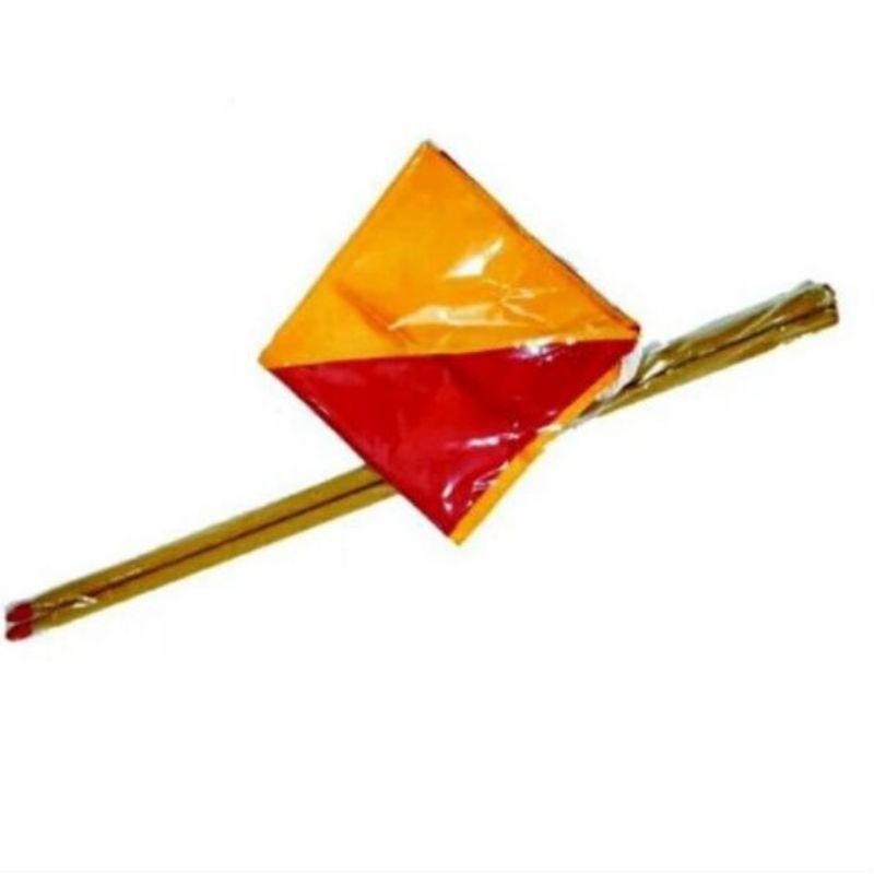(1 PSG) BENDERA SEMAPUR KUNING MERAH + (2 PCS) TONGKAT BENDERA/BENDERA SEMAPUR/bendera semaphore