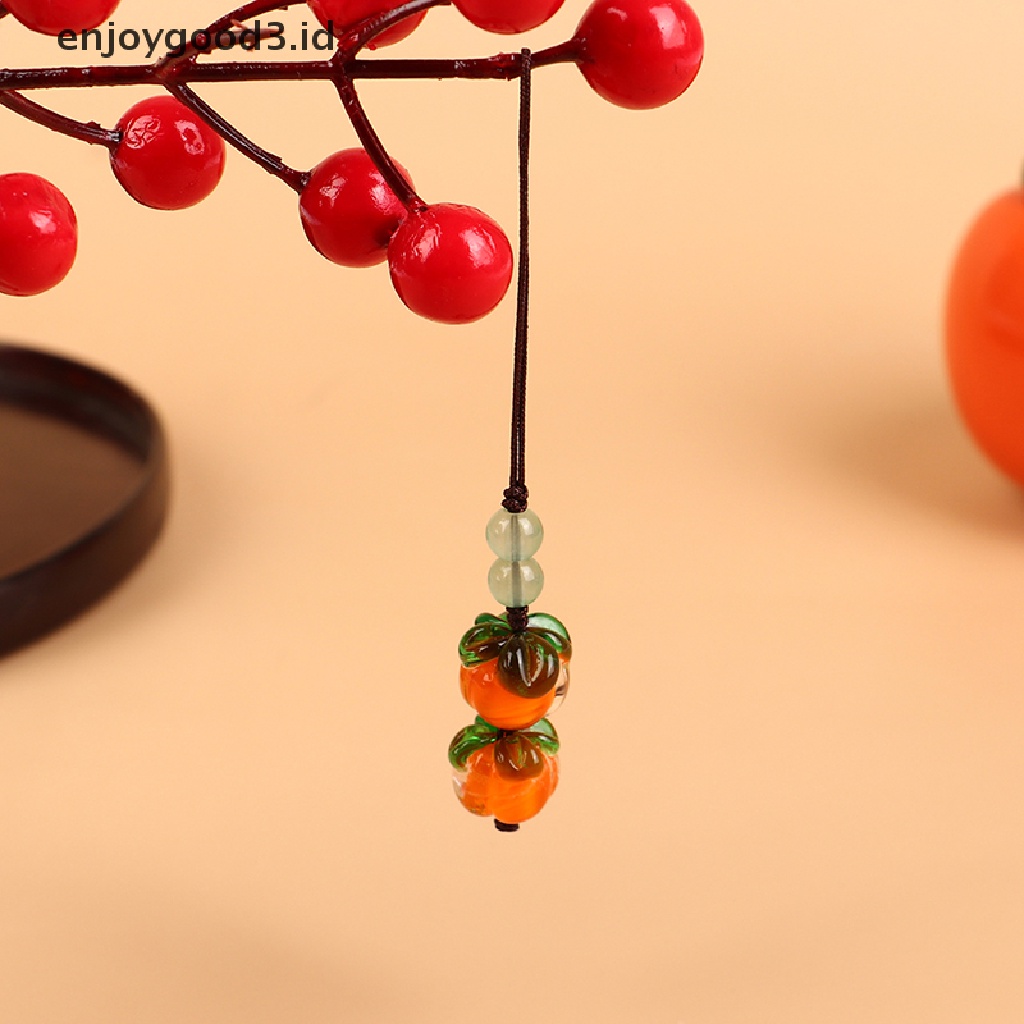 【 Rready Stock 】 For Women Men Glazed Persimmon Jewelry Hanging Ch Nepal Bead Key Chains （ ID ）