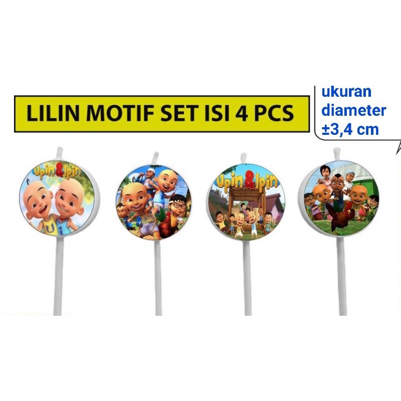 lilin ulang tahun happy birthday karakter upin ipin