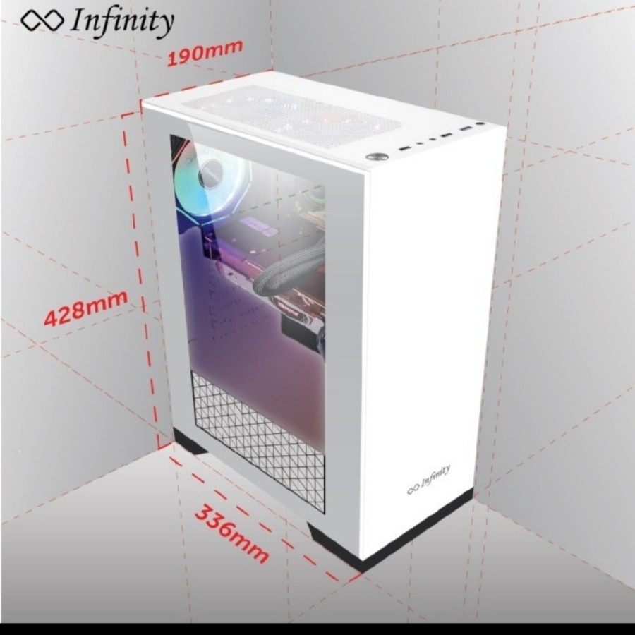 PC Case Gaming Infinity Flash V3 Whit Include 1Fan RGB