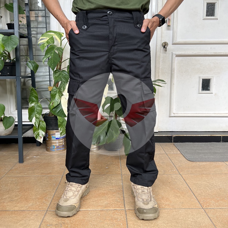 Leone Cargo Pants Black / Celana Kargo Chino Pria GutenInc