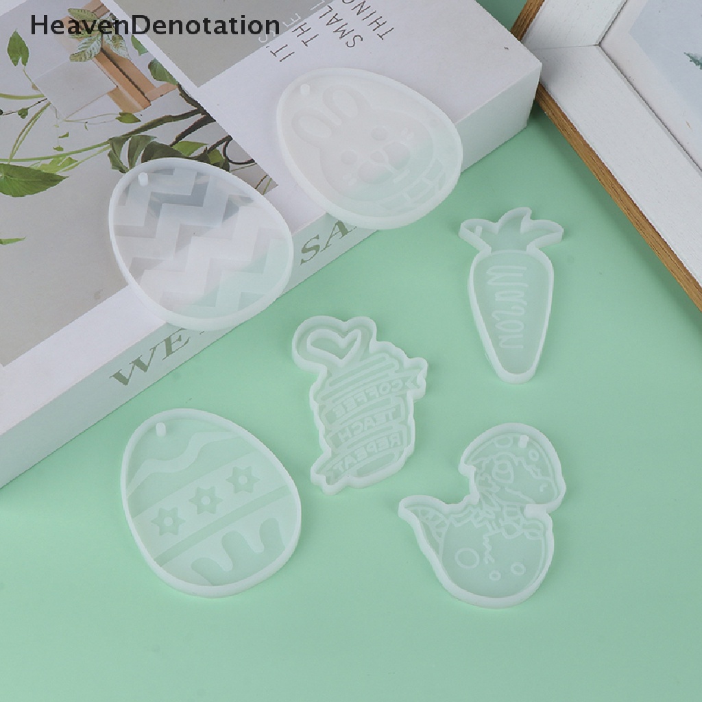 [HeavenDenotation] Cetakan Silikon Mengkilap Glossy Paskah Telur Wortel Kelinci Kunci Liontin Mold DIY Decor HDV