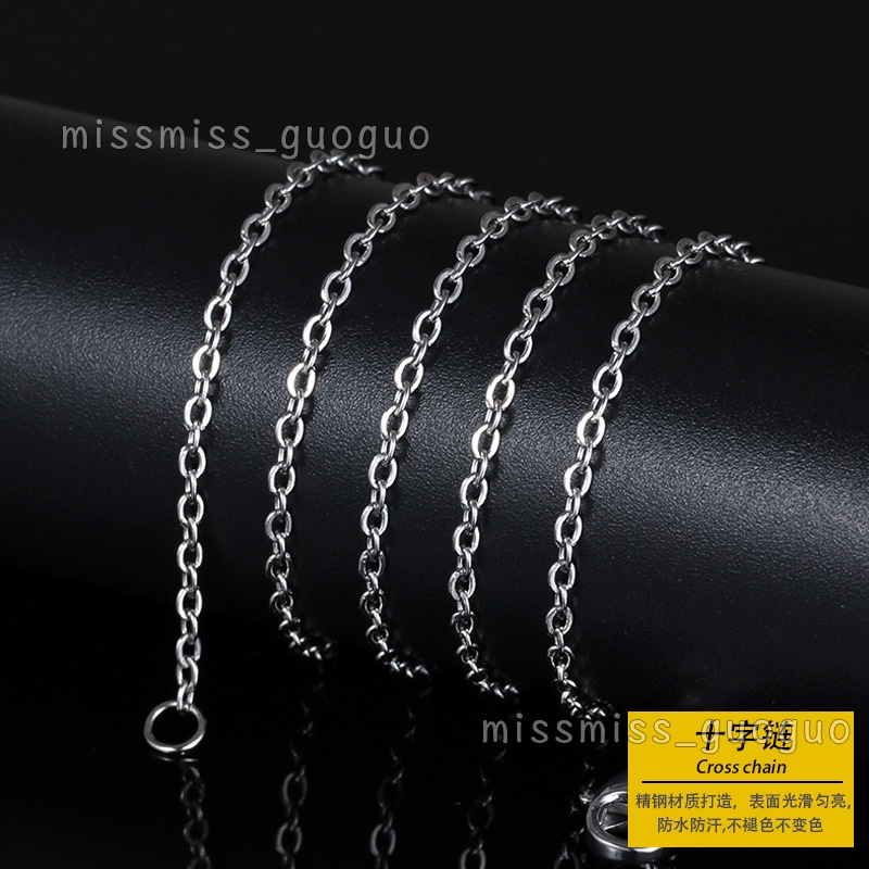 Missmiss Kalung Rantai Bentuk O Bahan Titanium Steel Gaya Korea / Jepang