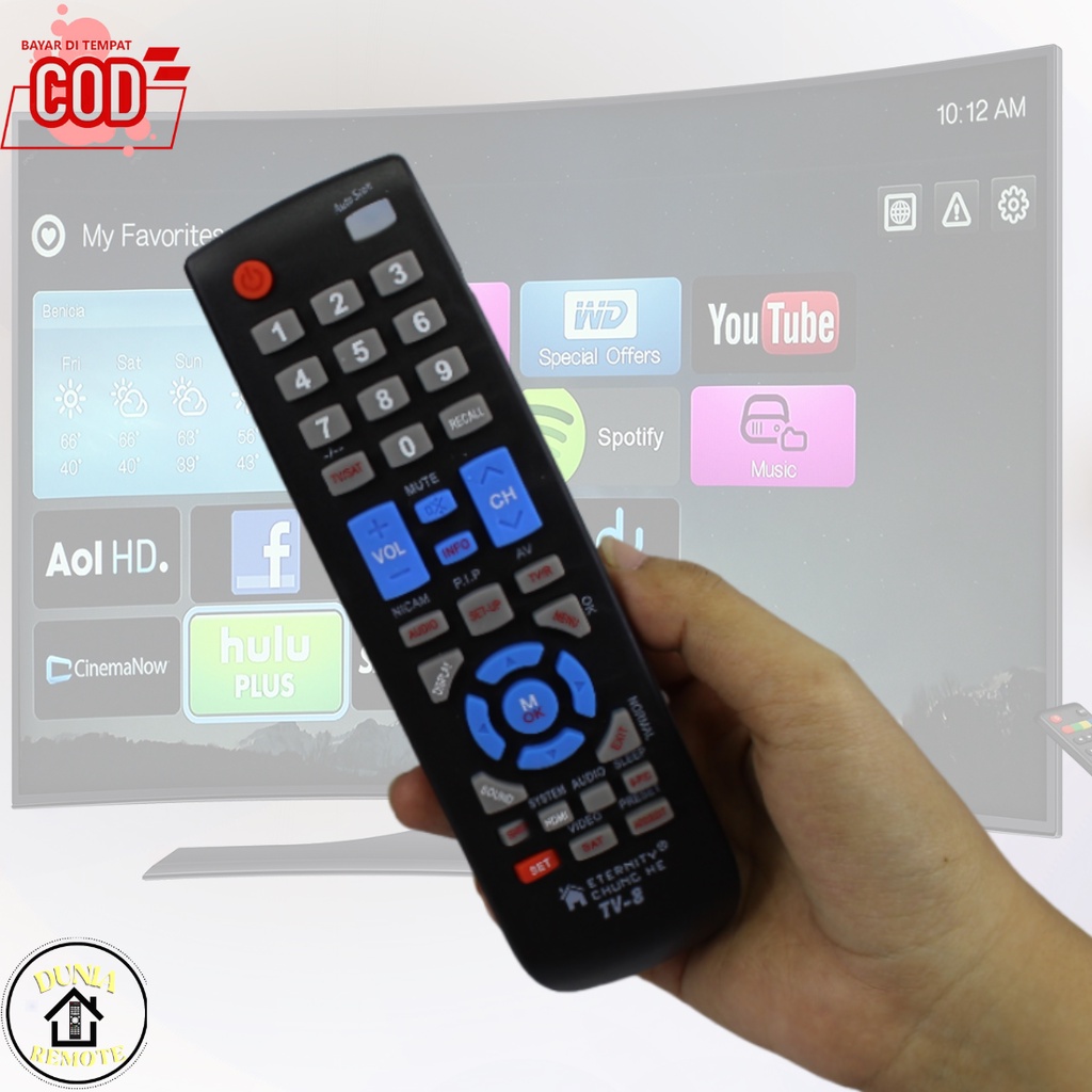 Remot Remote Multi TV Tabung LCD LED+Digital Receiver Parabola TV 8 Chung He multifungsi serbaguna