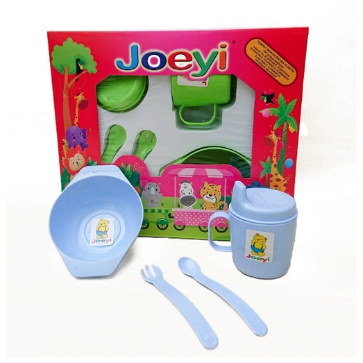 Set Makan Bayi Joeyi 5 in 1 Feeding Set Perlengkapan Makan Bayi BPA Free