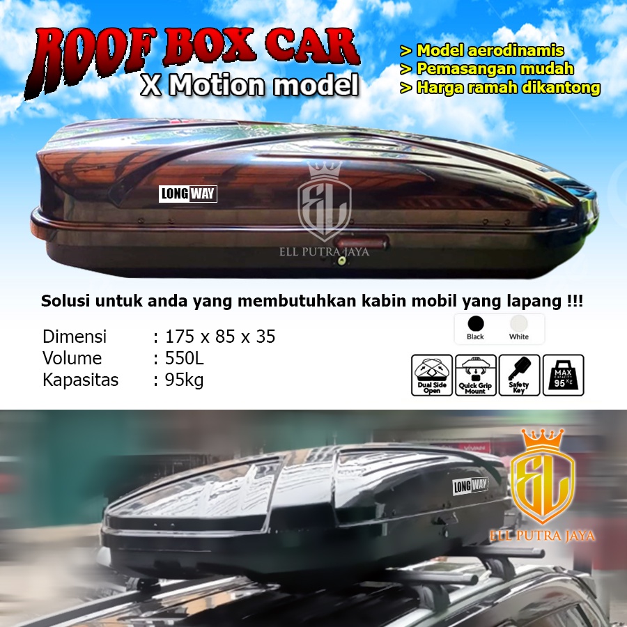 Roof Box Roofbox bagasi atas mobil Glossy slim