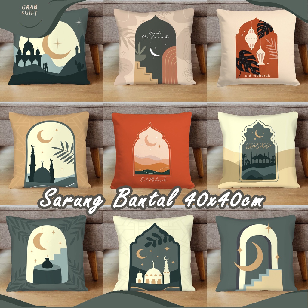 SARUNG Bantal Sofa Print Motif Boho Ramadhan Aesthetic 40x40 cm Minimalis Estetik