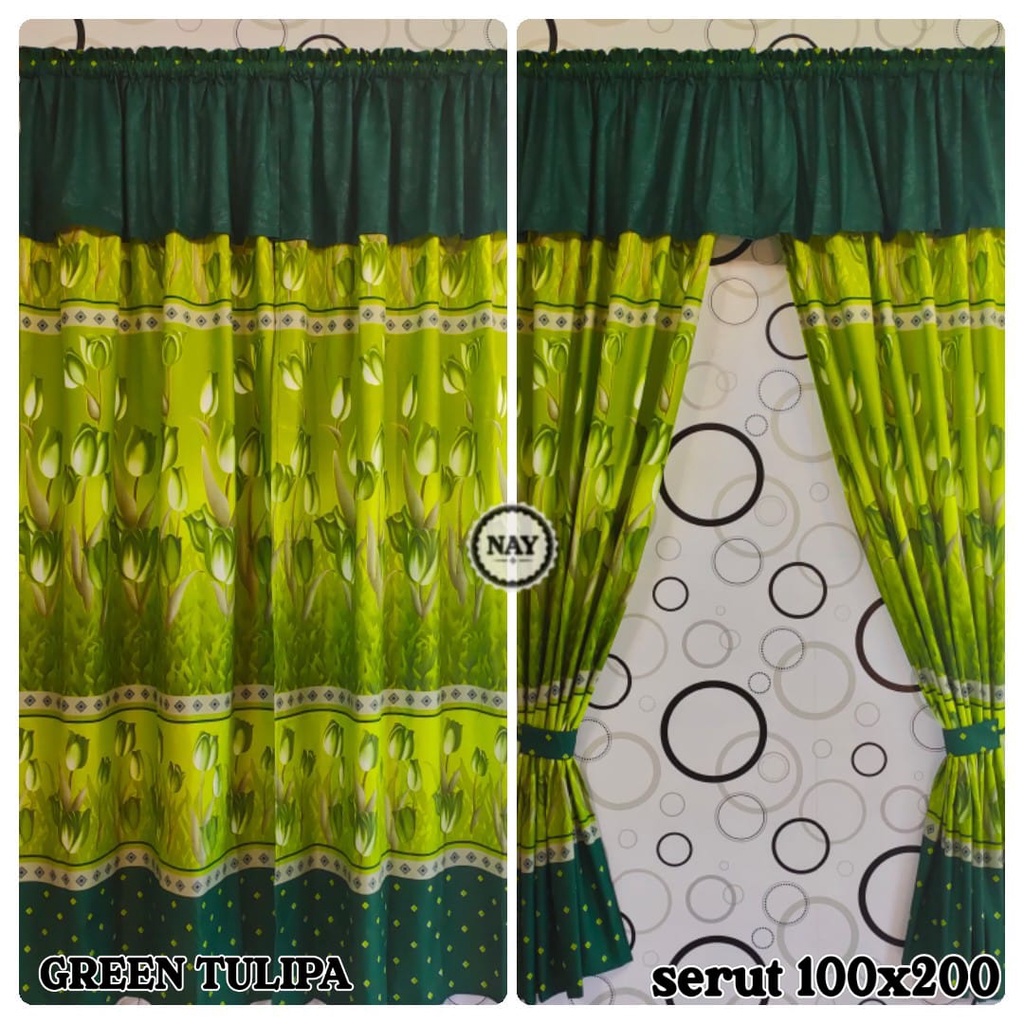 Korden Serut Flower Tulip Gorden Serut Motif Bunga Tulip Langsung Masuk Tongkat Size 100x200