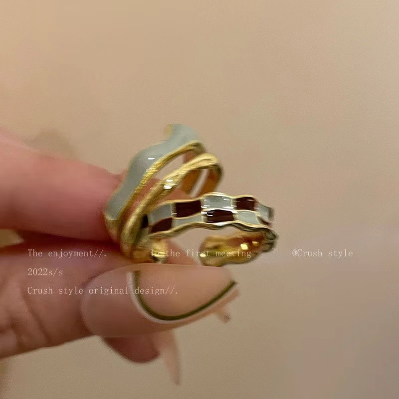 IFYOU Dodder Sederhana Mutiara Hati Kupu-Kupu Kristal Pasangan Cincin Set Korea Opal Silver Ring Untuk Wanita Aksesoris Perhiasan